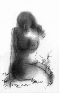 Abrar Ahmed , 06 x 08 Inch, Charcoal on Paper, Figurative Painting, AC-AA-042